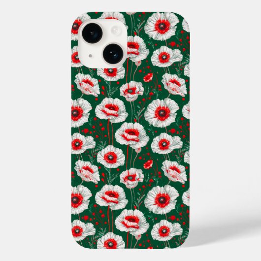 ✨ 白いポピーの花が咲く静けさ 🌼 ソフトボタニカル Case-Mate iPhoneケース (裏面)