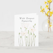 白いポピー考えのYouの同情カード カード (黄色い花)