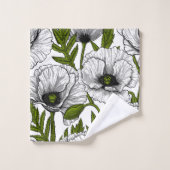 白いポピー バスタオルセット (ウォッシュタオル)