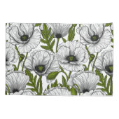 白いポピー 枕カバー (裏面-左)