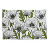 白いポピー 枕カバー (裏面-右)