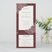 白いポピー 赤い花の結婚式招待状 RSVP 招待状 (スタンド正面)