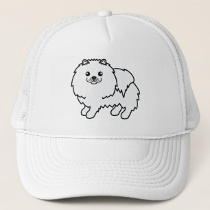 白いポメラニアン かわいいキャラクタードッグ キャップ