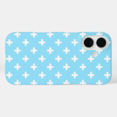 白いポルカが赤ちゃんブルーに交差 Case-Mate iPhoneケース (裏面 (横))