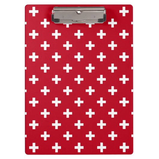 白いポルカが赤に交差 クリップボード (正面)