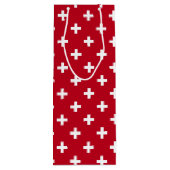 白いポルカが赤に交差 ワインギフトバッグ (裏面)