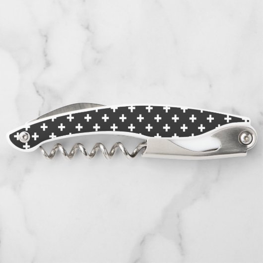 白いポルカが黒に交差 ソムリエナイフ (裏面)