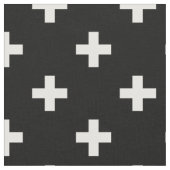 白いポルカが黒に交差 ファブリック (クローズアップ)