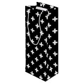 白いポルカが黒に交差 ワインギフトバッグ (裏面アングル)