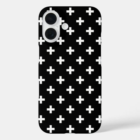 白いポルカが黒に交差 Case-Mate iPhoneケース (裏面)
