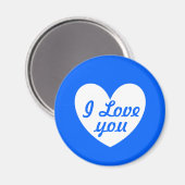 白いポルカハートオンブルー マグネット (正面/裏面)