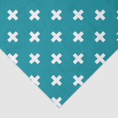 白いポルカ十字がティール（緑がかった色） 薄葉紙 (詳細)