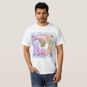 白いポーズをとるペガサスのユニコーン Tシャツ (正面フル)