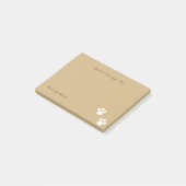 白いポープリントかわいいライトブラウン ポストイット (アングル)