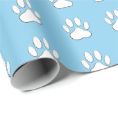 白いポープリントカートゥーンのスケッチパターン（青） ラッピングペーパー (ロールコーナー)