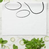 白いポープリント キッチンタオル (折り畳み)