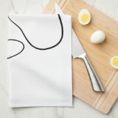 白いポープリント キッチンタオル (四つ折り)