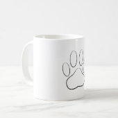 白いポープリント コーヒーマグカップ (正面左)