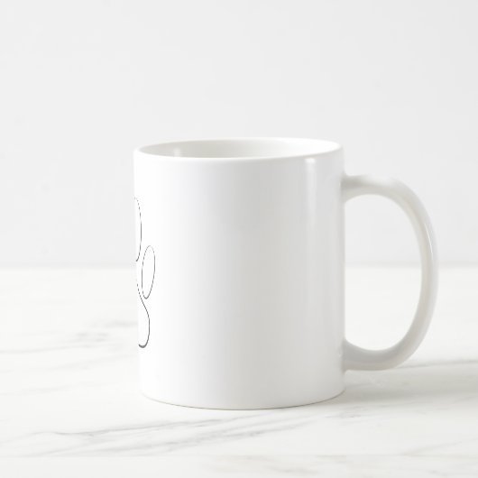 白いポープリント コーヒーマグカップ (右)