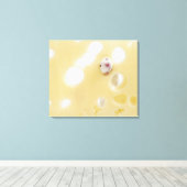 白いマウスのスタジオショット貫通穴を見て キャンバスプリント (インサイチュ (ウッドフロア))