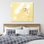 白いマウスのスタジオショット貫通穴を見て キャンバスプリント (インサイチュ (寝室))