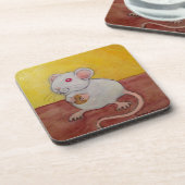 白いマウスまたはラットのコースター コースター (左側)