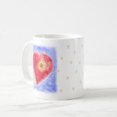 白いマグのハート コーヒーマグカップ (正面左)