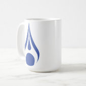 白いマグカップの水滴デザイン コーヒーマグカップ (正面左)