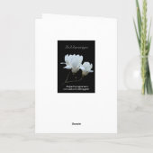 白いマグノリアが付いているギリシャの悔やみや弔慰カード カード (裏面)