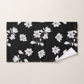 白いマグノリアの枝オンブラック バスタオルセット (ハンドタオル)