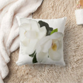 白いマグノリアの花のマグノリアの花柄の花 クッション (ブランケット)
