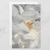 白いマグノリアの花の文房具のカスタム 便箋 (正面/裏面)