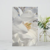 白いマグノリアの花の文房具のカスタム 便箋 (スタンド正面)