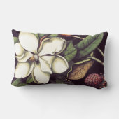 白いマグノリアの花の装飾的な腰神経の枕 ランバークッション (裏面)