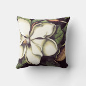 白いマグノリアの花の装飾的な装飾用クッション クッション (裏面)