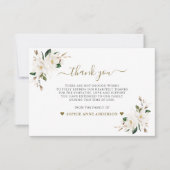 白いマグノリアの花を愛の記憶の中で写真 サンキューカード (正面)