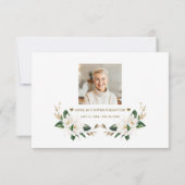 白いマグノリアの花を愛の記憶の中で写真 サンキューカード (裏面)