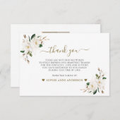 白いマグノリアの花を愛の記憶の中で写真 サンキューカード (正面/裏面)