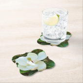 白いマグノリアの花 ペーパーコースター (インサイチュ)