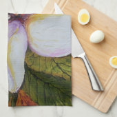 白いマグノリア手タオル キッチンタオル (四つ折り)