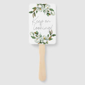 白いマグノリア素朴フローラはドレスにYesを言う ハンドファン (裏面)