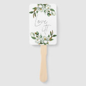 白いマグノリア素朴フローラはドレスにYesを言う ハンドファン (正面)