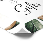 白いマグノリア結婚フローラのカードとギフトサイン ポスター (角)