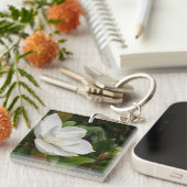 白いマグノリア キーホルダー (正面右)