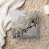 白いマグノリア クッション (ブランケット)