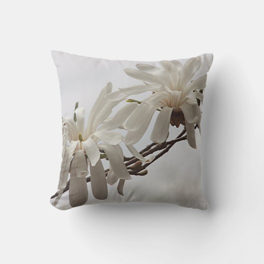 白いマグノリア クッション (正面)
