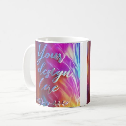 白いマグモックアップ写真 コーヒーマグカップ (正面左)