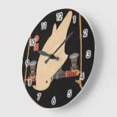 『白いマコー』 ラージ壁時計 (傾斜)