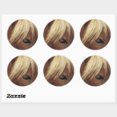 白いマネの馬 ラウンドシール (シート)