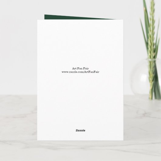 白いマフラーのヴィンテージアートクリスマスカード シーズンカード (裏面)